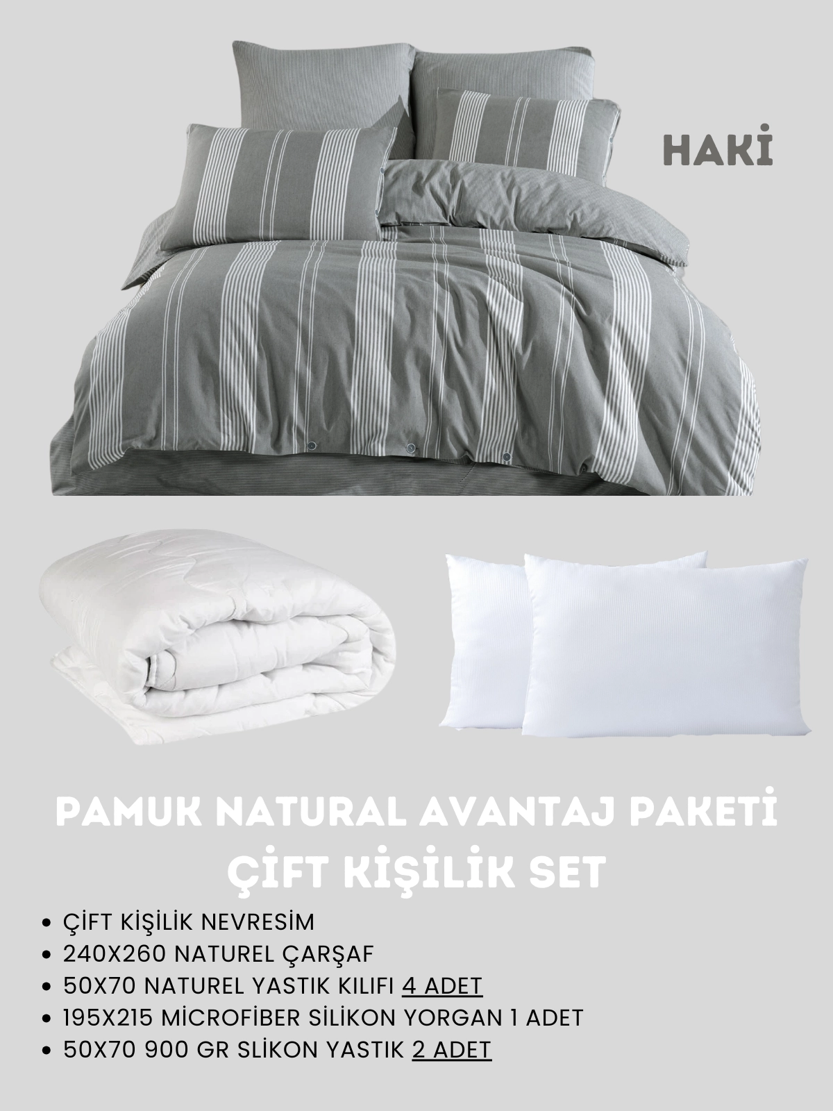Merya Çift Kişilik Naturel Avantaj Paketı Haki