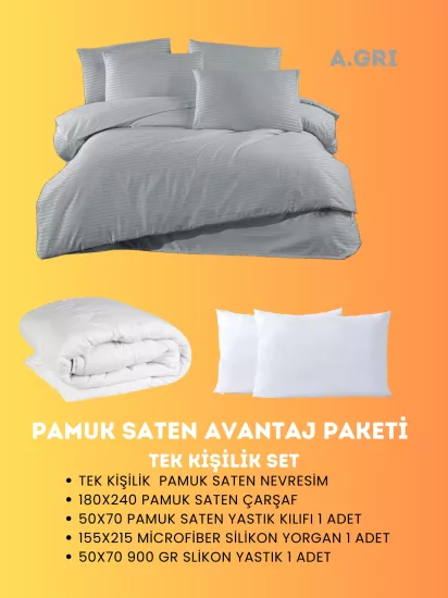 Merya Tek Kişilik Saten Avantaj Paket
