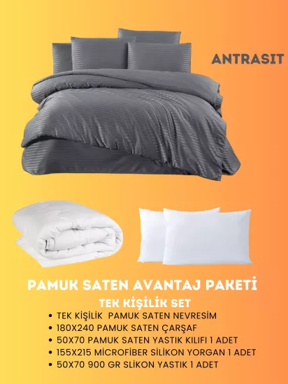 Merya Tek Kişilik Saten Avantaj Paket