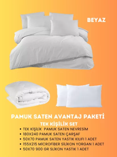 Merya Tek Kişilik Saten Avantaj Paket