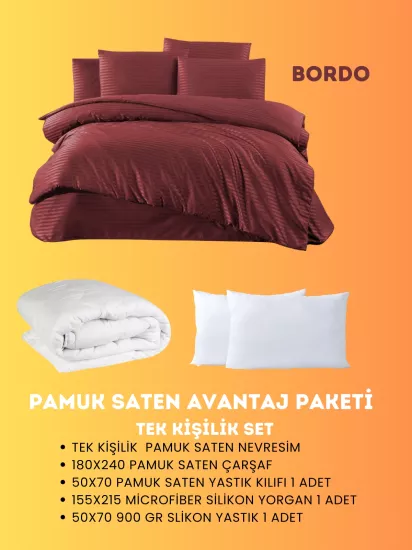 Merya Tek Kişilik Saten Avantaj Paket