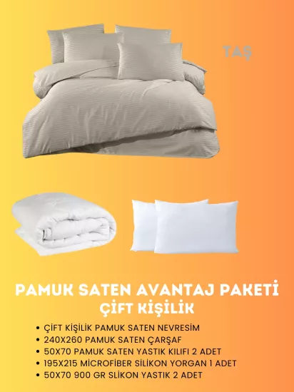Merya Çift Kişilik Saten Avantaj Paket