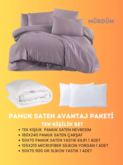 Merya Tek Kişilik Saten Avantaj Paket