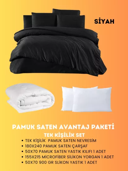 Merya Tek Kişilik Saten Avantaj Paket