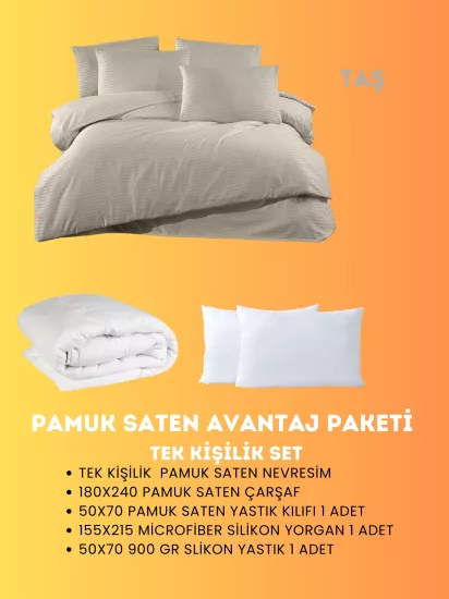 Merya Tek Kişilik Saten Avantaj Paket